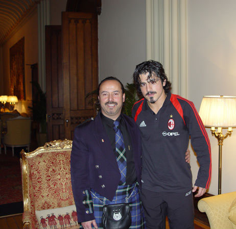 Mike Lemetti with Rino Gattuso before their game with Celtic