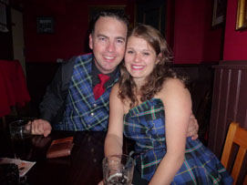 Logan Smith and gorgeous young lady friend both dressed in the Italian National Tartan. Both in London for Carluccios new book launch